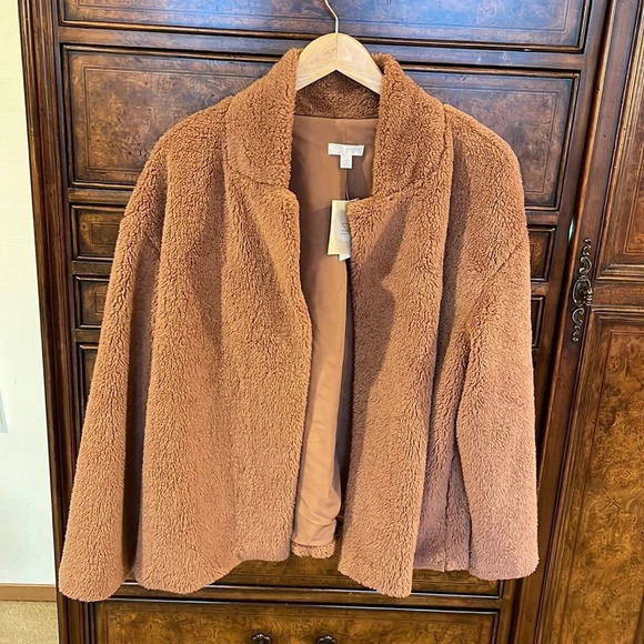 NWT 14th and Union dusty rose fuzzy sherpa  woman’s jacket - Picture 2 of 11